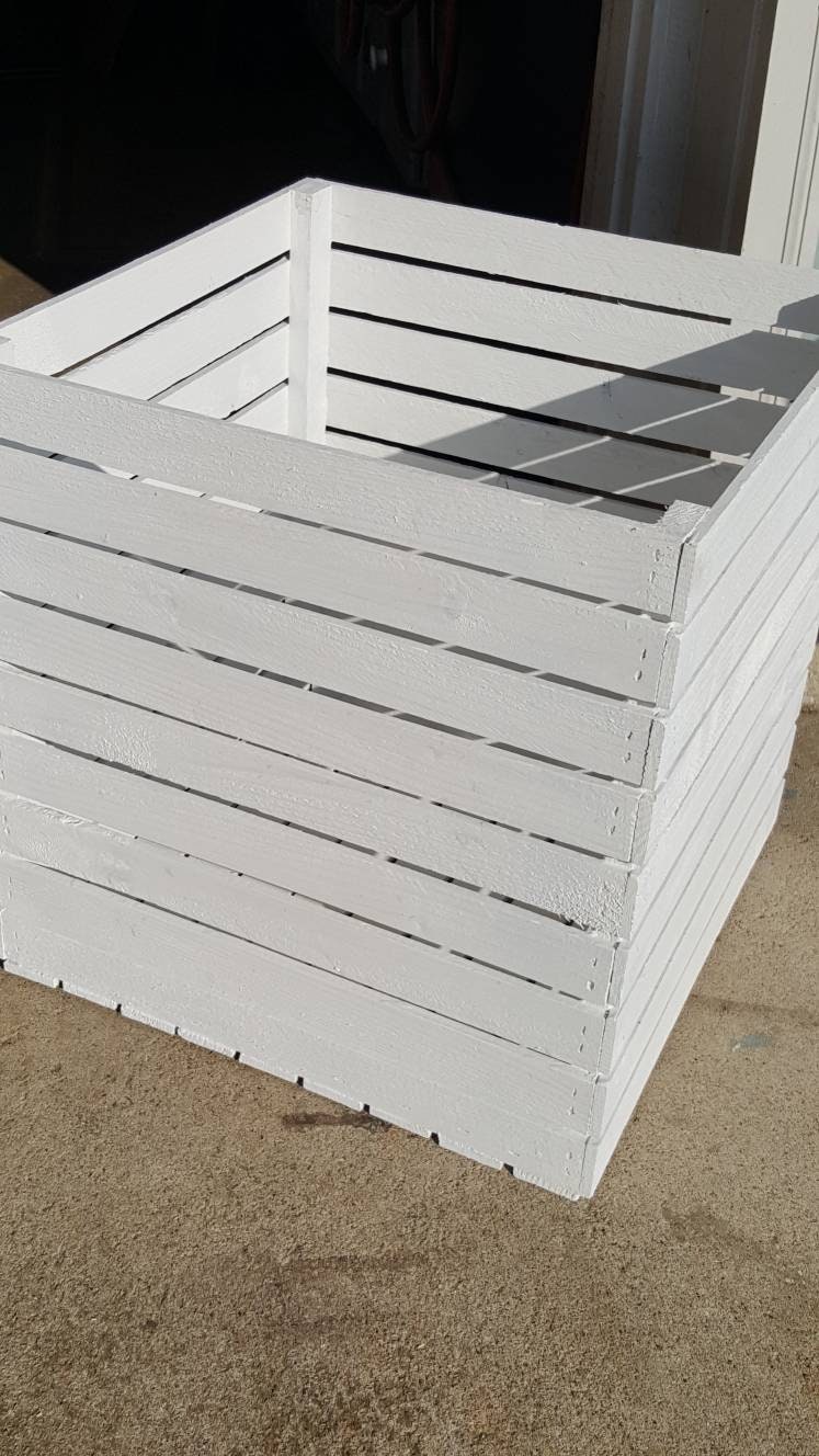 White wooden crates 16x16x16 large wedding crates wedding Etsy