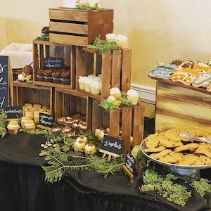 Rustic Wood Crates: 6-Piece Cupcake Stand, Wedding Display (8x8)