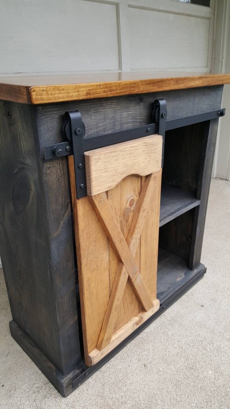 Rustic farmhouse sliding barn door storage / country Etsy