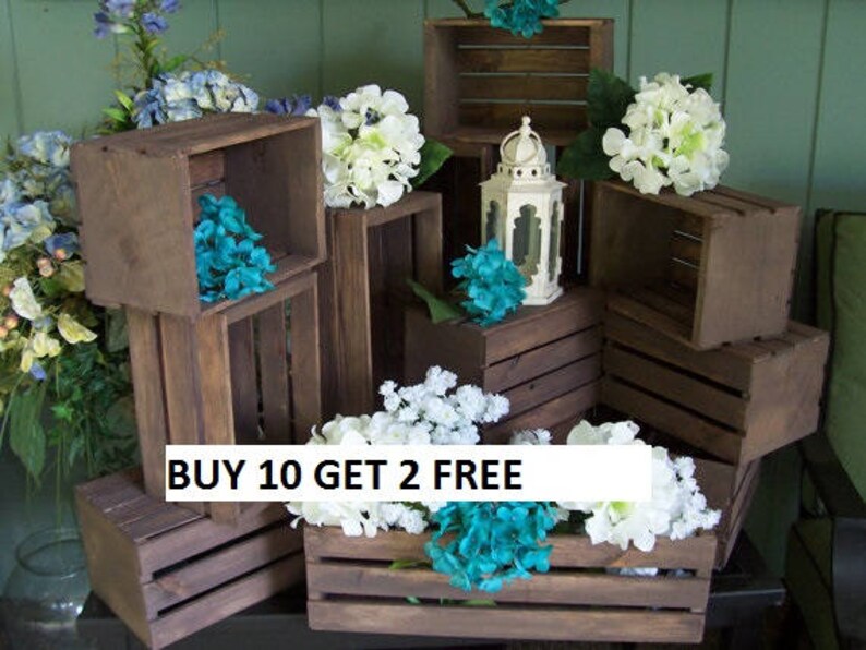 10 Plus 2 Free Wedding Wooden Crates 18 In Rustic Image 0
