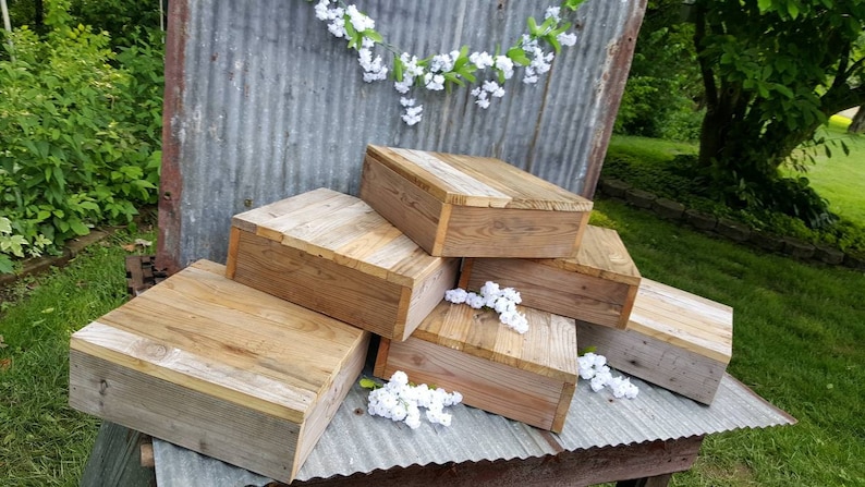 6 Rustic Cake Stand boxes 14x14 READY TO SHIP/ rustic ... 6 Rustic Cake Stand boxes 14x14 READY TO SHIP/ rustic ...