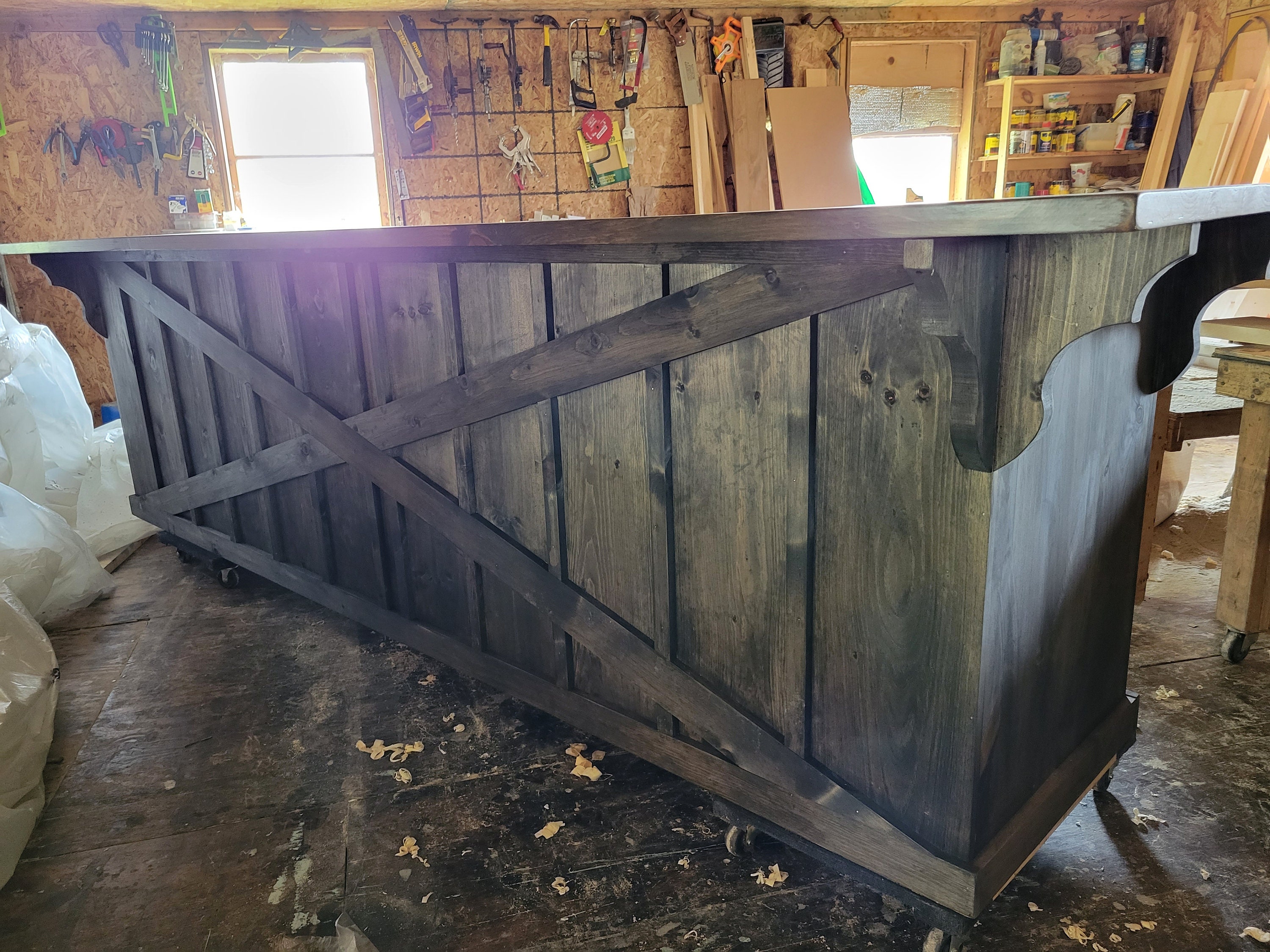 Rustic Pine Sales Counter: Farmhouse Retail Reception Desk - Etsy