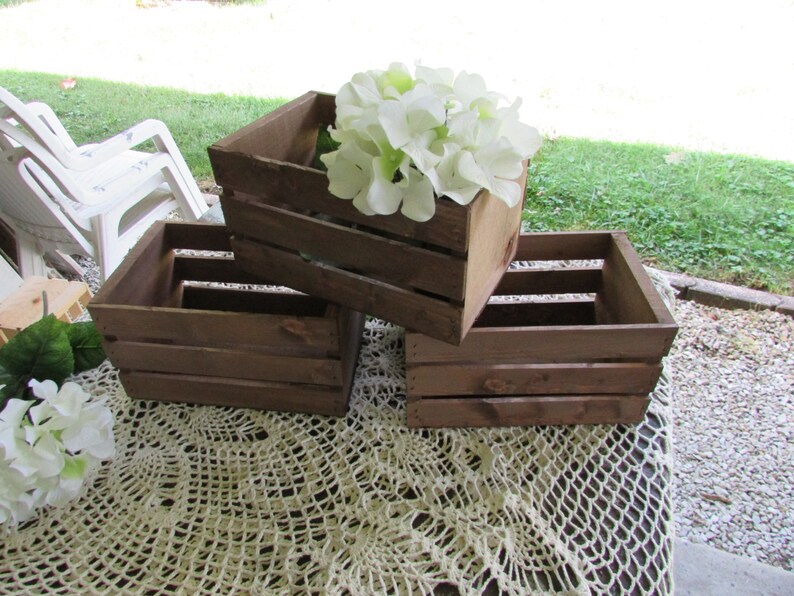 Wood Crates Rustic Wedding Reception Decorations Mason Jar Etsy
