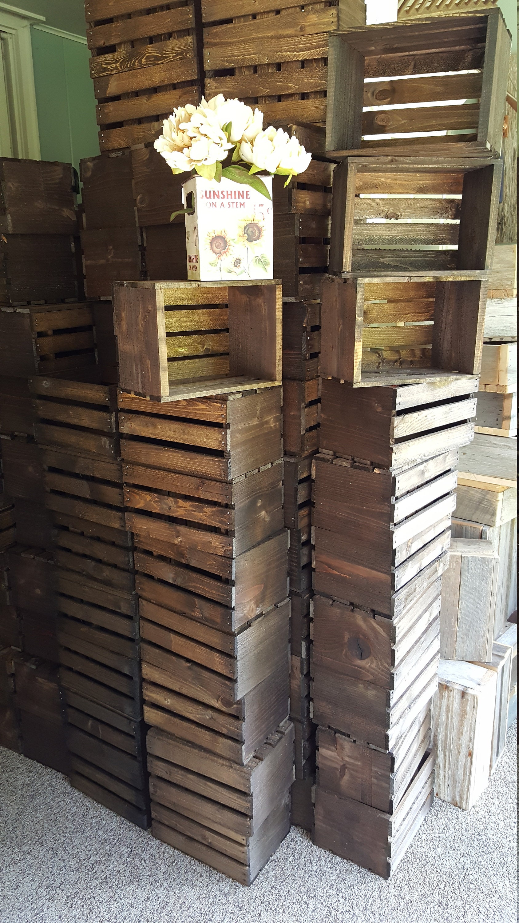 5 wooden crates DARK ONLY 10 x 6 1/2 x 5 7/8 wood wedding Etsy