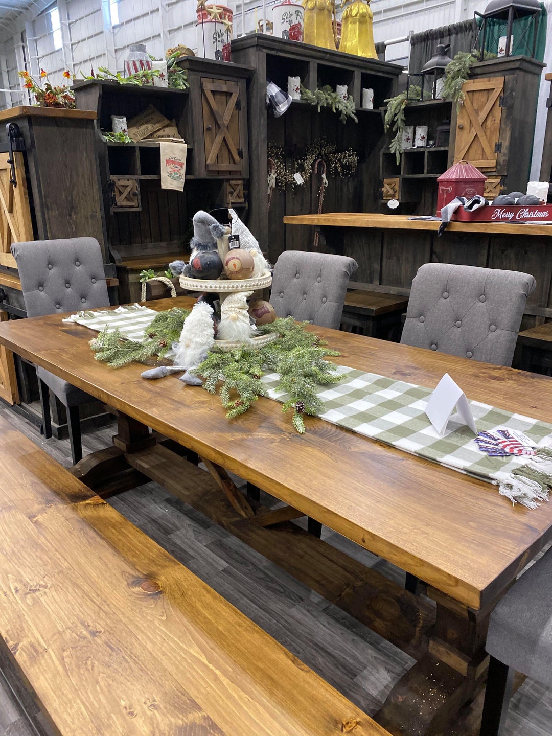 Handmade Pine Farmhouse Table: Rustic Kitchen Dining Table - Etsy