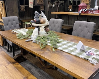 Handmade Pine Farmhouse Table: Rustic Kitchen Dining Table
