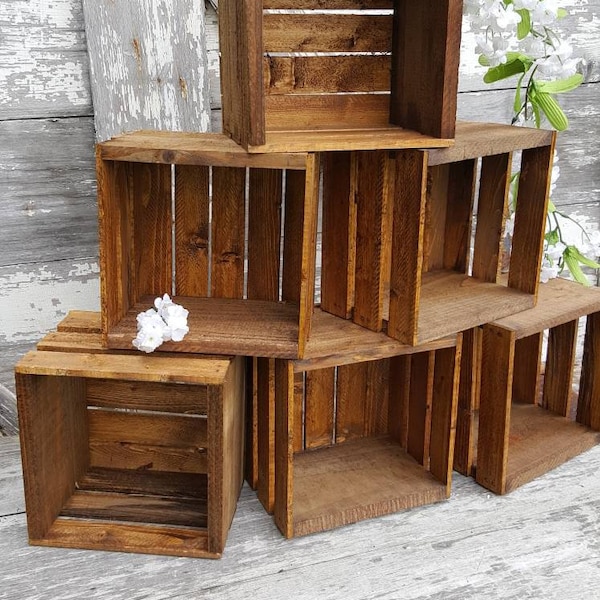 6 Rustic cupcake Stand  8x8 , wedding crates , rustic wedding wood cake stand , rustic wedding , wedding decorations , crates