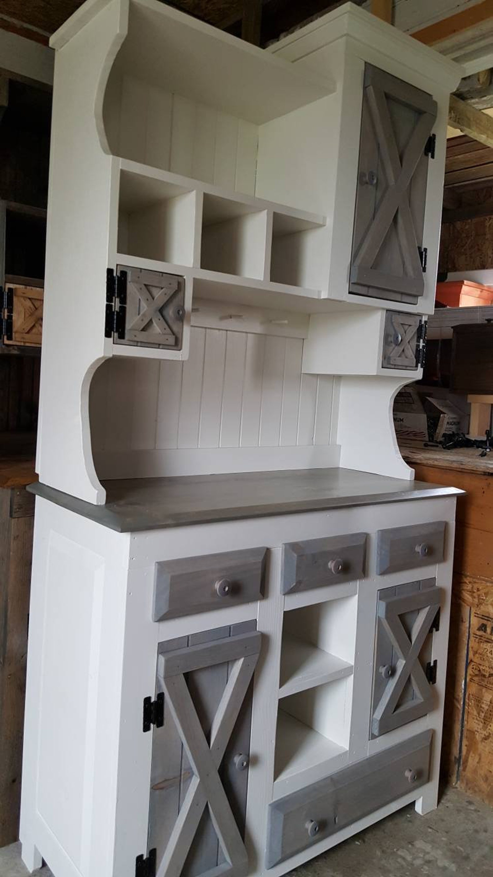 White Step Back Primitive Furniture / Rustic Etsy