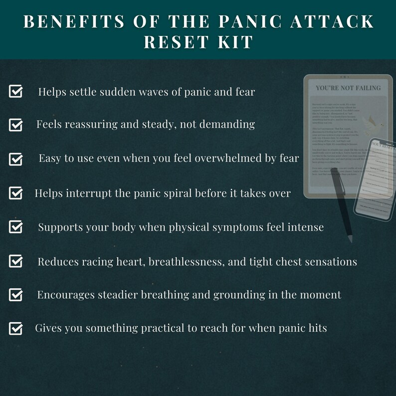 Resetkit paniekaanval - Hulpprogramma's paniekaanval - Onmiddellijke verlichting van angst - MP3-audio en pdf-werkboek - resetten van het zenuwstelsel afbeelding 5