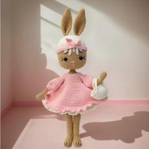 Handmade Crochet Bunny Doll | Knitted Rabbit Plush Toy | Amigurumi Bunny Gift | Cute Stuffed Animal | Easter Bunny Home Decor