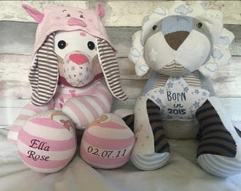 Keepsake Memory Lion or Bunny: Handmade Clothing Keepsake