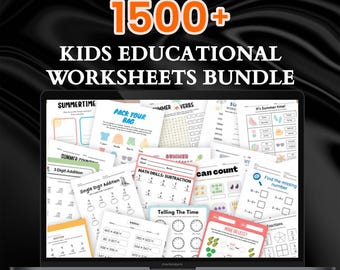 Megabundel met meer dan 1500 educatieve hulpmiddelen voor kinderen | Afdrukbare werkbladen Spelposters voor kleuters Kleuterschool Homeschool