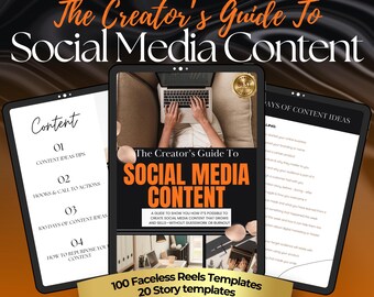 De gids voor contentmakers op sociale media | PLR MRR digitale marketing e-boek met hooks CTA's en ideeën voor 100 dagen aan content