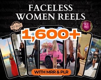 1.600+ luxe damesclipsbundel met masterresellrechten, vrouwelijke esthetische videocontent voor TikTok Reels Shorts, digitaal downloadpakket