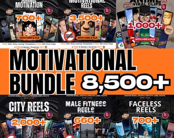 8.500+ motivatiehaspelbundel met MRR | Virale korte video's voor TikTok Reels Shorts | Digitale download voor anonieme makers en merken