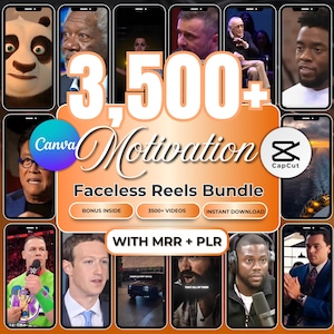Paquete de más de 3500 vídeos motivacionales y clips de vídeo cortos virales (MRR + PLR)