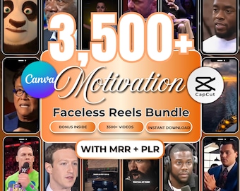 Motiverende reels bundel: meer dan 3500 virale korte video's met master resell rights.