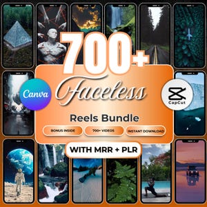 Über 700 virale, gesichtslose Reels im Paket, Videoinhalte für TikTok, Instagram und YouTube-Clips (MRR + PLR)