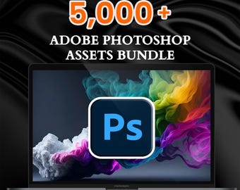 Meer dan 5000 Adobe Photoshop Assets-megabundel met masterresellrechten | Penselen Texturen Overlays Acties Sjablonen voor ontwerpers en makers