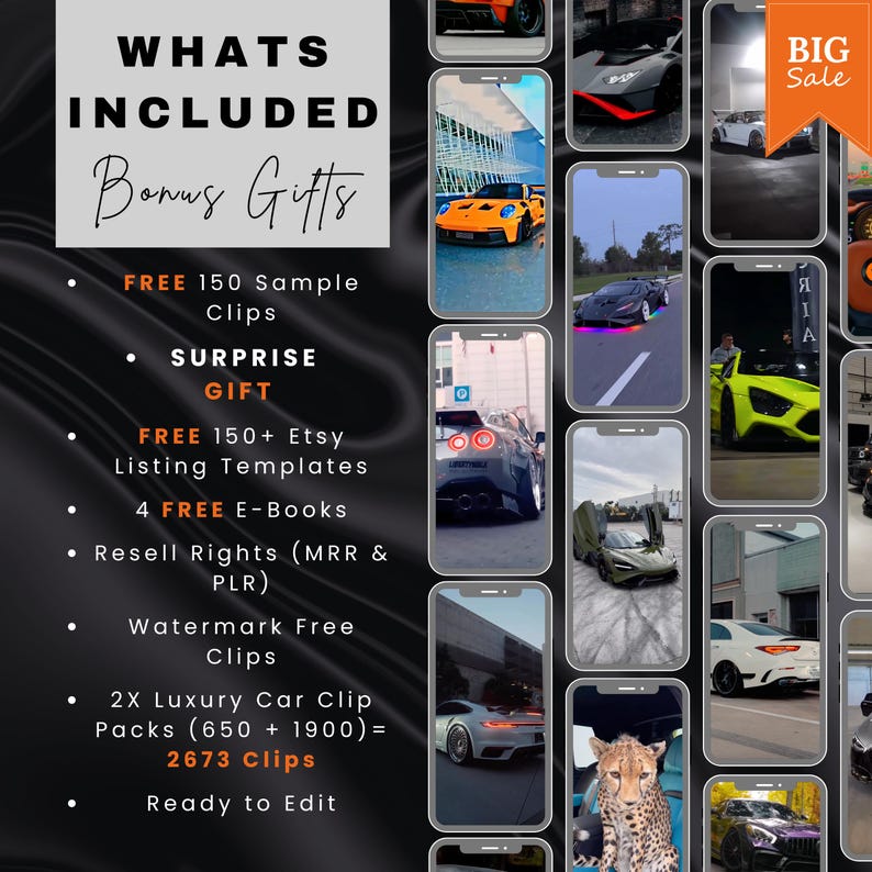 2600+ Reels Luxury Car Videos, Lifestyle Viral Bundle, Digital Download, Cars, TikTok, Instagram, YouTube Shorts, Mrr/Plr, Luxury Cars Pack