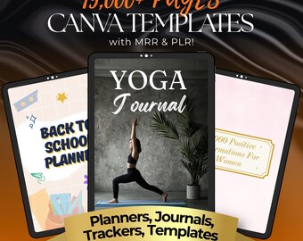 Über 15.000 Canva-Vorlagen, bearbeitbare Planer, Tagebücher, Tracker (MRR + PLR)
