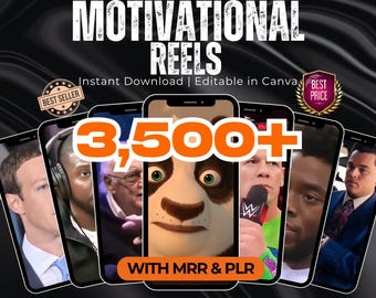 3,500+ Motivational Reels Bundle Viral Short Video Content, Master Resell Rights, TikTok Instagram Reels, YouTube Shorts, Digital Download