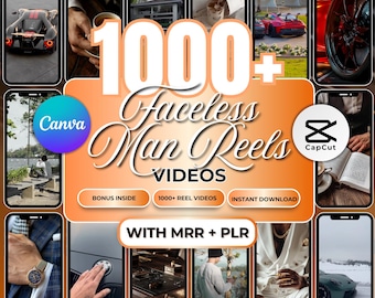 Über 1000 gesichtslose Männer-Reels im Dark-Man-Stil, virale Männer-Videoclips (MRR + PLR)