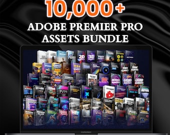 10,000+  Premiere Pro Assets Mega Bundle with Master Resell Rights | Transitions Effects LUTs Titles Templates for Video Editing Creators
