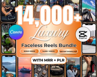 14.000+ virale lifestyle-rollen: luxe auto's, jachten, privéjets en miljonaircontent (TikTok, IG, YouTube, PLR/MRR)