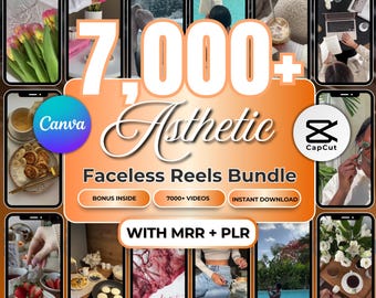 Paket mit über 7.000 gesichtslosen Reels, ästhetische Videos für Social-Media-Marketing (MRR + PLR)