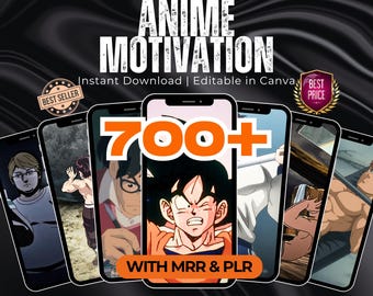 Bundel met 700+ anime-motivatierollen met masterresellrechten | Virale korte videocontent voor TikTok Reels Shorts | Digitaal downloadpakket