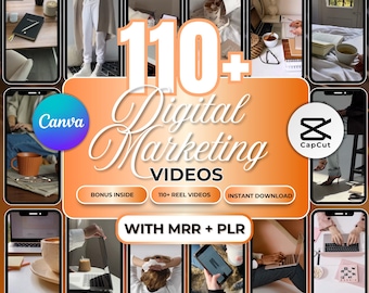 Vídeos de marketing digital sin rostro para Instagram Reels, más de 110 vídeos de marketing digital, derechos de reventa maestros (MRR/PLR), Canva
