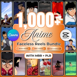 Anime Reels Bundel: meer dan 1000 virale video's zonder gezicht voor Instagram, TikTok en YouTube.