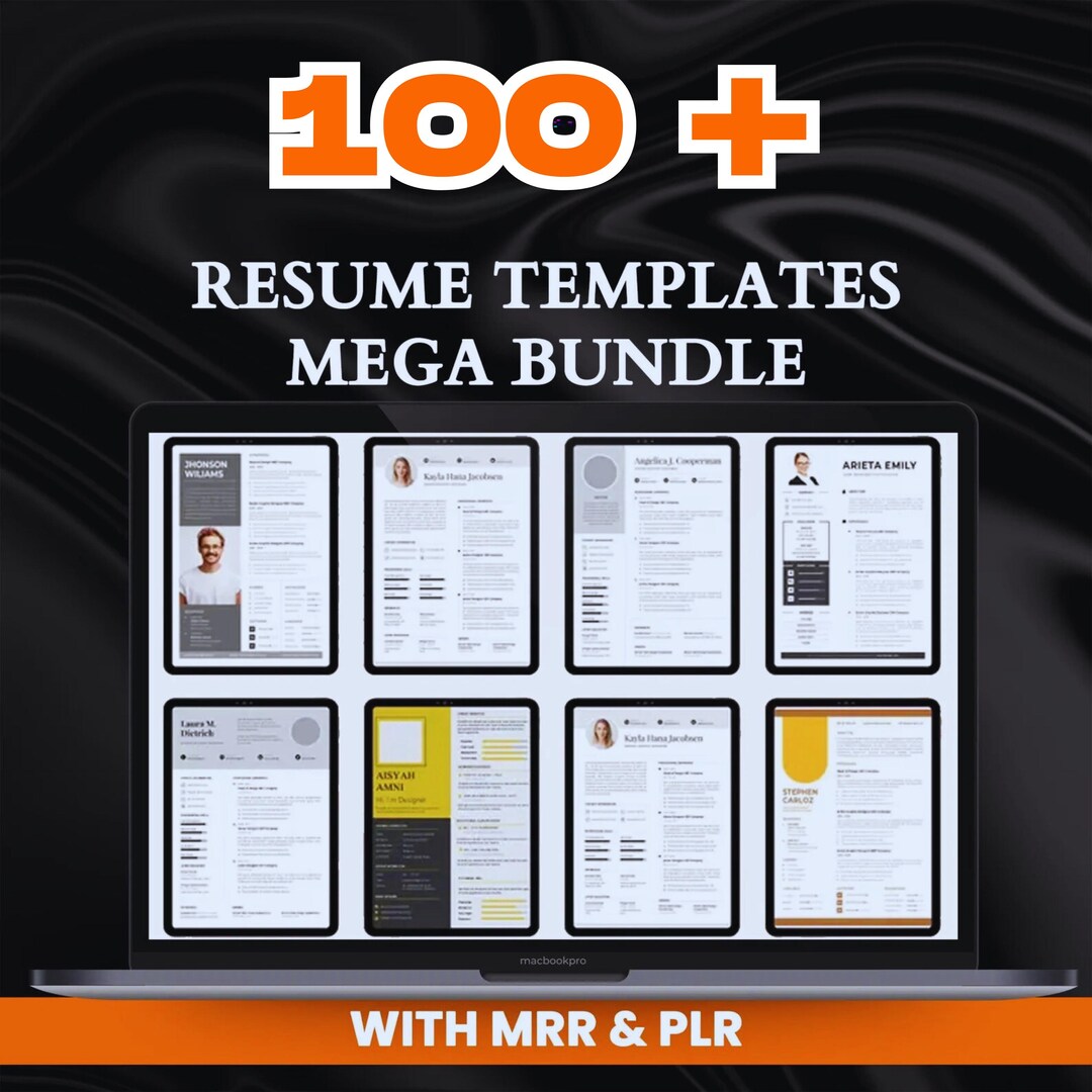 100+ Editable Resume Templates Mega Bundle for Canva, Word, Google Docs ...