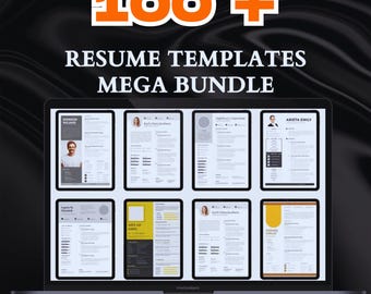 Megabundel van 100+ moderne cv-sjablonen met MRR | Bewerkbare cv-ontwerpen voor Canva Word Google Docs | Professionele digitale download