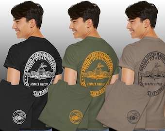USMC Force Reconnaissance T-Shirt, Marine Corps Challenge Coin Tee, Military Inspired Shirt, Patriotic Graphic Top, Veteran Gift Idea