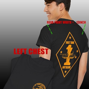 USMC 1st Tank Battalion Tee, Marine Corps Military Shirt, Veteran Gift, Patriotic Apparel, Military Supporter Tee, Military Family Shirt