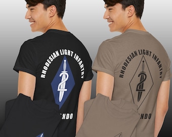 Camiseta de homenaje a los veteranos militares del 2.º Comando de Infantería Ligera de Rodesia (RLI)