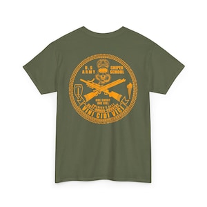 SCOUT SNIPER School Challenge Coin Tshirt - Unisex Heavy Cotton Tee, Custom Design, Military Gift, Army Apparel, Veteran Shirt