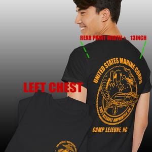USMC 2nd Assault Amphibian Battalion T-Shirt HQ Design, Marine Corps Tee, Military Graphic Shirt, Patriotic Apparel, Veteran Gift