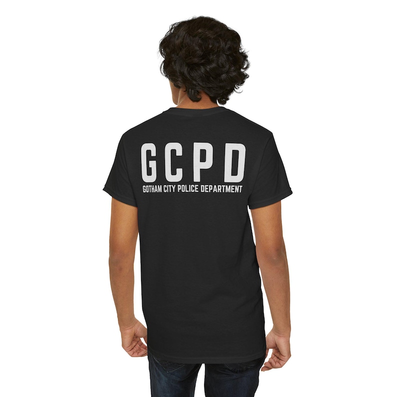 Maglietta ispirata al dipartimento di polizia di Gotham City con logo SWAT GCPD immagine 3