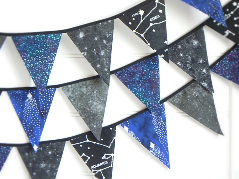 Celebrate in Cosmic Style with Constellation Map Bunting Garland Flags. Perfect for Weddings, Nurseries, Birthdays, Baby Showers & Classroom image 5