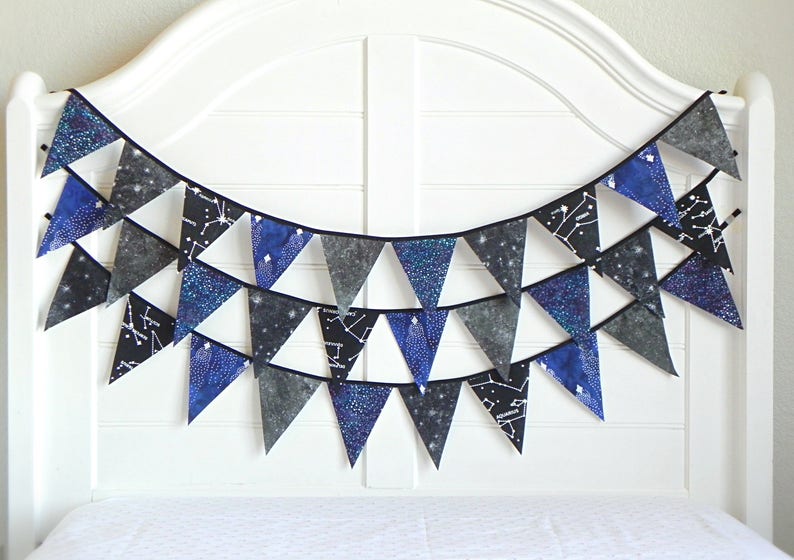 Celebrate in Cosmic Style with Constellation Map Bunting Garland Flags. Perfect for Weddings, Nurseries, Birthdays, Baby Showers & Classroom image 3