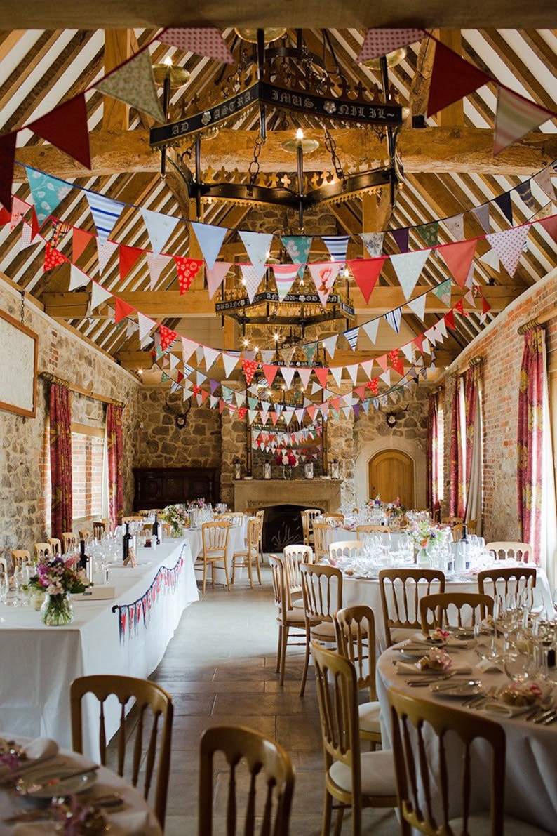 Upcycled Fabric Bunting Garlands 60ft Eco-Friendly Decor, Vintage Carnival & Cottage Aesthetic, Featured in Ecozine Magazine image 9