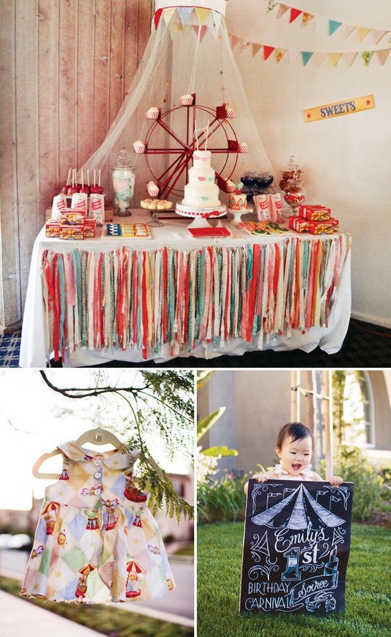 Fabric Garland Banner Ribbon Backdrop Vintage Circus Party Etsy