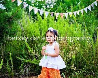 Upcycled Fabric Mini Bunting Garland – Heirloom Banner for Storybook Birthdays, Garden Parties & Childhood Celebrations