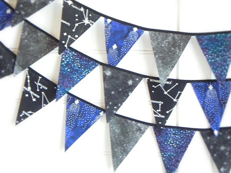 Celebrate in Cosmic Style with Constellation Map Bunting Garland Flags. Perfect for Weddings, Nurseries, Birthdays, Baby Showers & Classroom image 4