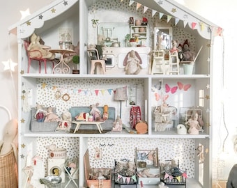 Add a Pop of Playfulness with Handcrafted Dollhouse Miniature Garland - Perfect for Vintage Decor, Doll Birthdays and More!