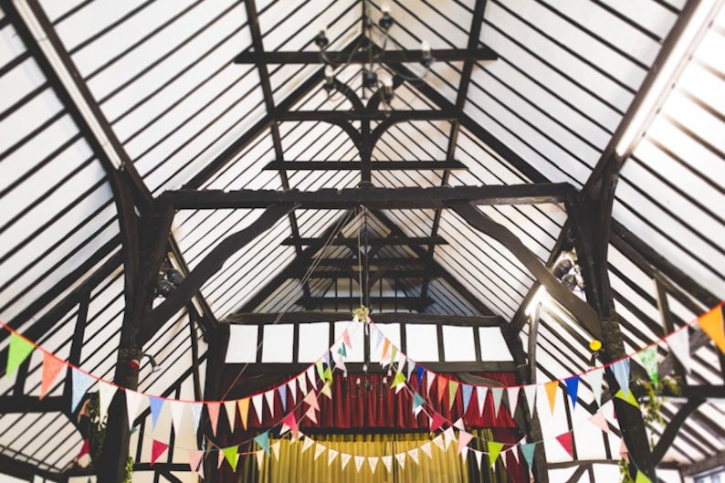 Upcycled Fabric Bunting Garlands 60ft Eco-Friendly Decor, Vintage Carnival & Cottage Aesthetic, Featured in Ecozine Magazine image 10