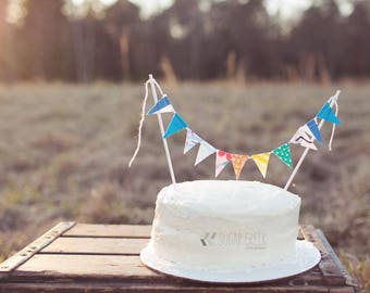 Carnival-inspired Cake Bunting Topper - Add Fun to Your Next Celebration with this Colorful Cake Accessory - Handmade with Love!